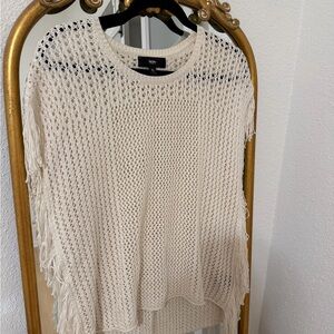 Mossimo Supply Co. Cream Fringe Sweater